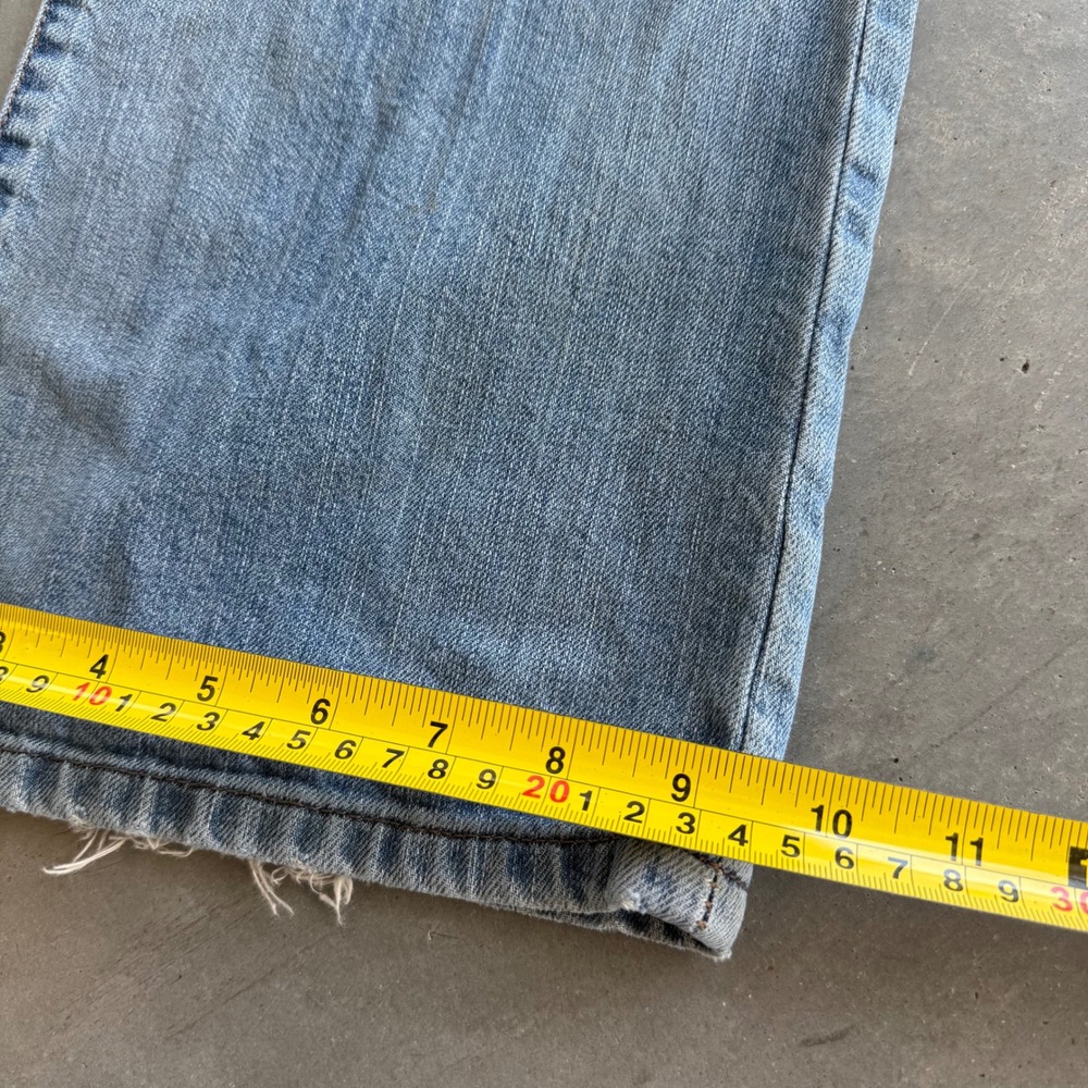 Express Jeans Mens 32x32 Light Wash Wide Leg Relaxed Fit Distressed Y2K Denim - Picture 5 of 5